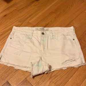 Light mint denim shorts